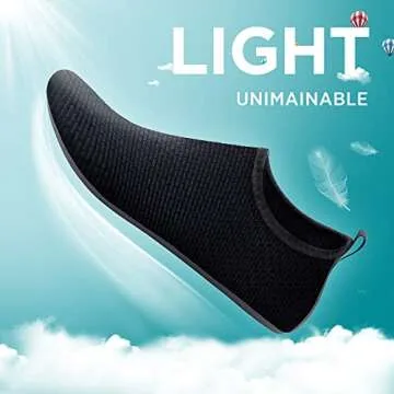 SEEKWAY Water Shoes Barefoot Aqua Socks Quick-Dry Non Slip Shoes for Beach Swim Pool River Boating Surf Women Men Black SK002(U)