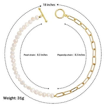 Cowlyn Pearl Paper Clip Necklace - Vintage 18K Gold Jewelry