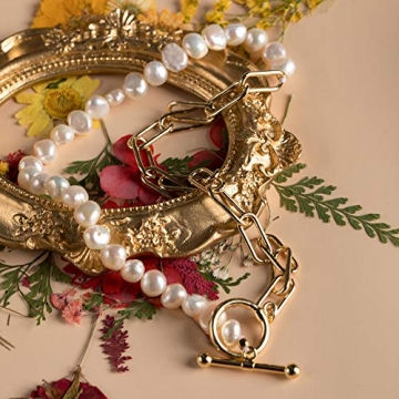 Cowlyn Pearl Paper Clip Necklace - Vintage 18K Gold Jewelry