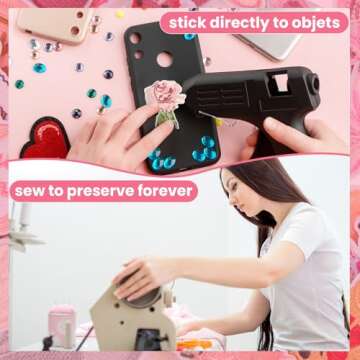 Watersay 40 Pcs Coquette Iron on Patches Pink Ballet Butterfly Embroidered Lip Cherry Rose DIY Craft Gifts Sew on Applique Patches Vintage Patch for Jackets Backpacks Clothing Hats