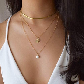 Gold Choker Necklace for Women - Stainless Steel Snake Chain