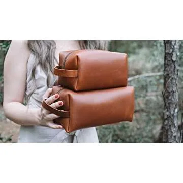 LUXE-RANGE Personalized Leather Toiletry Bag For Men, Leather Dopp Kit, Groomsmen Gifts, Men's Toiletry Bag, Gifts For Men, Christmas Gift, Wedding Gift, Anniversary Gift, Customized Men Gifts