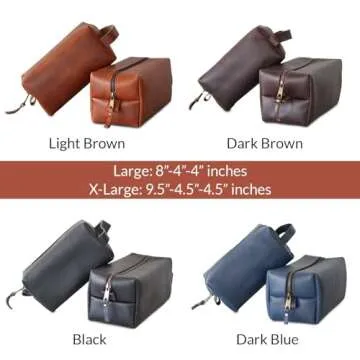 LUXE-RANGE Personalized Leather Toiletry Bag For Men, Leather Dopp Kit, Groomsmen Gifts, Men's Toiletry Bag, Gifts For Men, Christmas Gift, Wedding Gift, Anniversary Gift, Customized Men Gifts