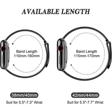 Sunnywoo Milanese Mesh Loop Compatible with Apple Watch Bands 42mm 44mm 45mm 46mm 49mm 38mm 40mm 41m...