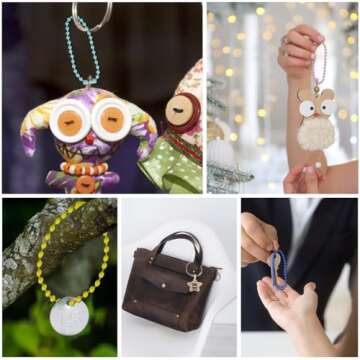 100 Pcs Ball Bead Chain Ball Chain Keychain Dog Tag Necklace Chains Beaded Metal Keychain 2.4mm Beads Chains for Jewelry Making Steel Ball Bead Chain with Connector for Key Craft DIY (Mixed Color)