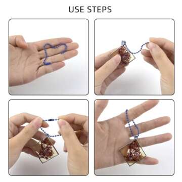 100 Pcs Ball Bead Chain Ball Chain Keychain Dog Tag Necklace Chains Beaded Metal Keychain 2.4mm Beads Chains for Jewelry Making Steel Ball Bead Chain with Connector for Key Craft DIY (Mixed Color)