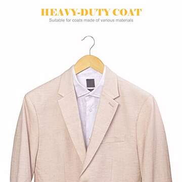 Cozymood Sturdy Wooden Hangers 20 Pack Durable & Slim Clothes Hanger with 360° Rotatable Hook Natural Finish & Notches Wood Hangers Premium Coat Hanger for Closet Clothes Hangers (Natural)