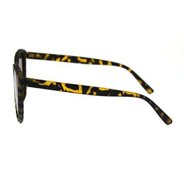 SA106 Womens Ruffled Edge Horn Rim Hipster Fashion Sunglasses Tortoise Brown