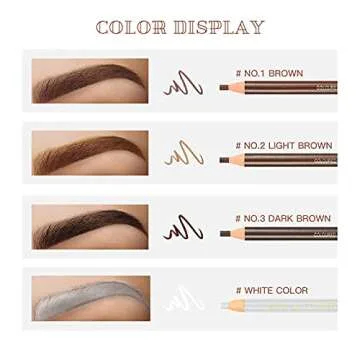 LSxia Waterproof Eye-Brow Pen-cil Set, Pull Cord Peel-off Eyebrow Pencil Microblading Eyebrow Pen Supplies Kit, White Eye-Liner Pencil and Eyebrow Tool Tattoo Makeup (6+1 Brown+Dark Brown+Light Brown)
