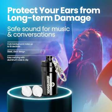 High Fidelity Ear Plugs for Hearing Protection - Discreet, Clear Ear Plugs for Concerts, Festivals &...