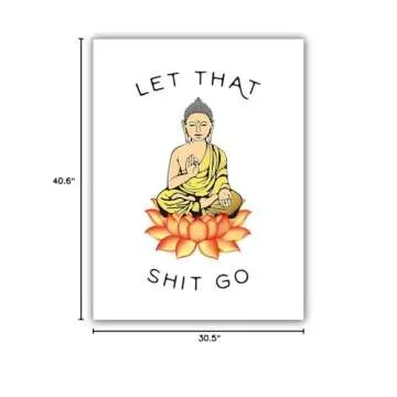 Let That Shit Go Art Print Set Of 1 (12”X16”） Zen Printing Yoga Room Decoration Canvas Buddhist Prints Wall Pictures For Room Home Decor,No Frame
