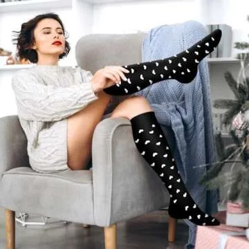 Bluemaple Copper Compression Socks Women & Men Circulation - Best for Running, Nursing, Hiking, Recovery, Flight & Travel Socks, Large-X-Large