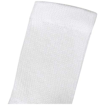 Hanes Boys Socks, Double Tough Cushioned Crew Athletic 12-pair Pack, White/Grey Bottom, Large US