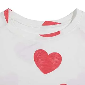JINTING Love Heart Plus Size Shirt Women Valentines Day Long Sleeve Shirt Heart Print Plus Size Top Love Graphic Clothing Red