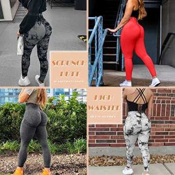 SZKANI Butt Scrunch Seamless Leggings for Women High Waisted Yoga Pants Workout Tummy Control Sport Tights(5E#-Black,Large)
