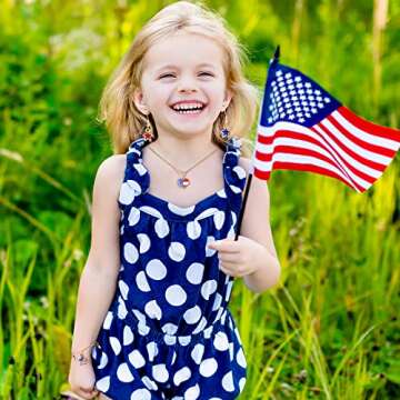 90 American Flag Charms for 4th of July Jewelry Making