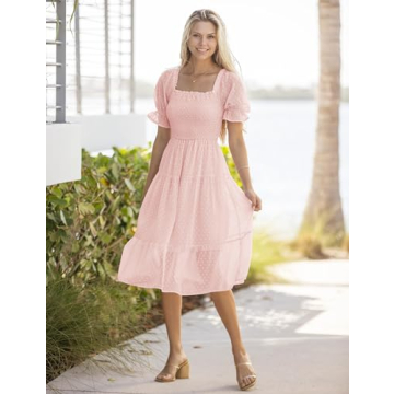 MEROKEETY Pink Midi Dress for Every Occasion