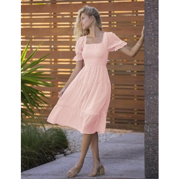 MEROKEETY Pink Midi Dress for Every Occasion