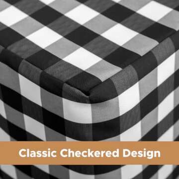 HolidayIdeas Fitted Checkered Tablecloths for 6 Foot Tables - 72 x 30 Inch - 2 Pack Rectangle Table ...