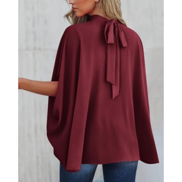 BTFBM Women Summer Mock Neck Blouse for Effortless Style