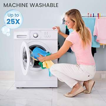 SCRUBIT Reusable Handy Wipes – Cleaning Cloth for House and Office - Dish Cloths for Washing Dishes - Multi Purpose Cleaning Towels (12 x 20 in) 24 Pack