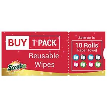 SCRUBIT Reusable Handy Wipes – Cleaning Cloth for House and Office - Dish Cloths for Washing Dishes - Multi Purpose Cleaning Towels (12 x 20 in) 24 Pack
