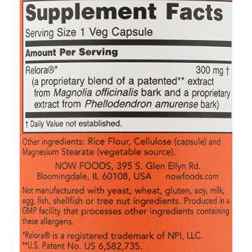NOW FOODS Relora 300 mg Capsules for Stress Relief