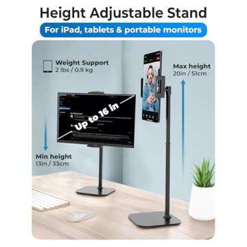 Cooper TabStand: Versatile Height Adjustable iPad & Tablet Stand for All Devices