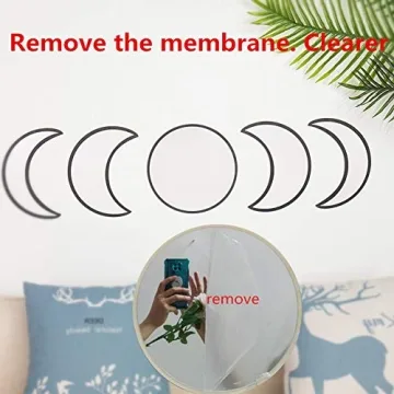 Keweis 5-Piece Moon Phase Mirror Set for Home Decor