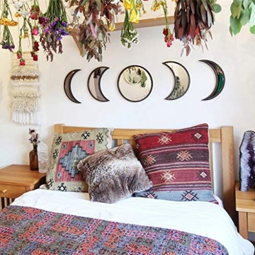 Keweis 5-Piece Moon Phase Mirror Set for Home Decor