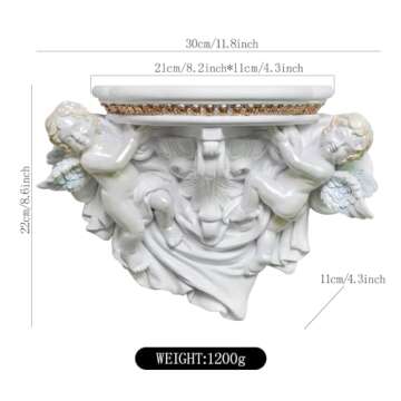 FYWMXIAJG Winged Angels Shelf Cherubs Cupid Wall art Wall Hanging Ornate Sculpture Angel Wall Decor ...