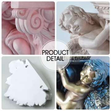 FYWMXIAJG Winged Angels Shelf Cherubs Cupid Wall art Wall Hanging Ornate Sculpture Angel Wall Decor for Collectable Figurines (White with Golden)