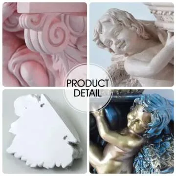 FYWMXIAJG Winged Angels Shelf Cherubs Cupid Wall art Wall Hanging Ornate Sculpture Angel Wall Decor for Collectable Figurines (White with Golden)