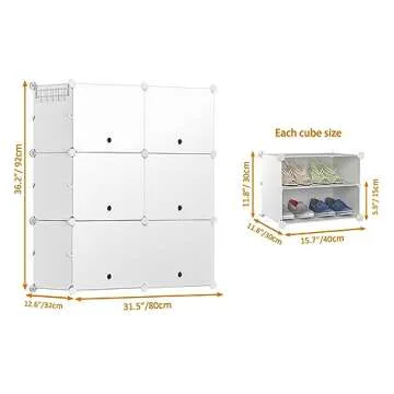 HOMIDEC Shoe Rack, 6 Tier Shoe Storage Cabinet 24 Pair Plastic Shoe Shelves Organizer for Closet Hallway Bedroom Entryway