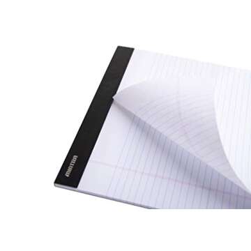 Mintra Office Legal Pads - ((PREMIUM WHITE 6pk, 8.5in x 11in, NARROW RULED)) - Heavyweight Paper, 50 Sheets per Notepad, Micro perforated Writing Pad, Notebook Paper for School, College, Office, Professional