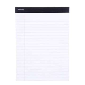 Mintra Office Legal Pads - ((PREMIUM WHITE 6pk, 8.5in x 11in, NARROW RULED)) - Heavyweight Paper, 50 Sheets per Notepad, Micro perforated Writing Pad, Notebook Paper for School, College, Office, Professional