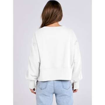 ANRABESS Womens Oversized Cropped Sweatshirt for Fall