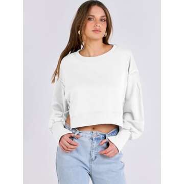 ANRABESS Womens Oversized Cropped Sweatshirt for Fall