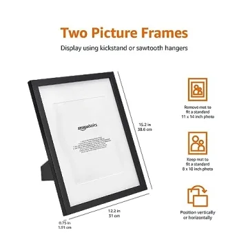 Amazon Basics 11x14 Rectangular Photo Frames 2-Pack Black