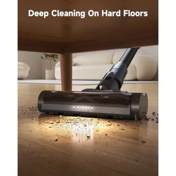 MIUZZY Cordless Vacuum Cleaner, 30Kpa Stick Vacuum with LED Screen, Max 50 Mins Runtime, Anti-Tangle Vacuum Cleaner for Home, Wireless Vacuum for Pet Hair/Carpet/Hard Floor