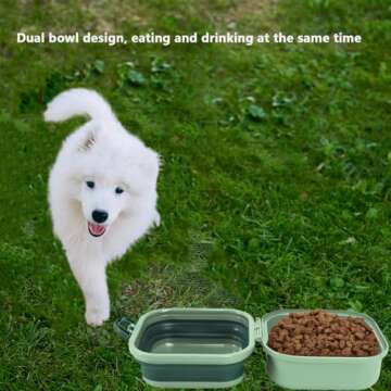 VIPTUVI Collapsible Dog Bowls with Lid, 2-in-1 Portable Pet Food and Water Feeder, Travel Dog Bowls ...