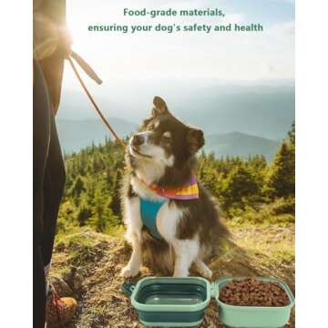 VIPTUVI Collapsible Dog Bowls with Lid, 2-in-1 Portable Pet Food and Water Feeder, Travel Dog Bowls for Hiking, Camping, and Outdoor Adventures