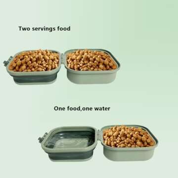 VIPTUVI Collapsible Dog Bowls with Lid, 2-in-1 Portable Pet Food and Water Feeder, Travel Dog Bowls for Hiking, Camping, and Outdoor Adventures