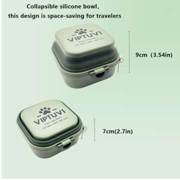 VIPTUVI Collapsible Dog Bowls with Lid, 2-in-1 Portable Pet Food and Water Feeder, Travel Dog Bowls for Hiking, Camping, and Outdoor Adventures