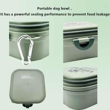 VIPTUVI Collapsible Dog Bowls with Lid, 2-in-1 Portable Pet Food and Water Feeder, Travel Dog Bowls for Hiking, Camping, and Outdoor Adventures