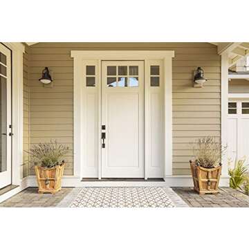 Geometric Diamond Pattern Tassel Rug - 24"x36" Gold Grey & White Door Mat for Kitchen/Bathroom/Front Porch/Entry/Decor - Layered Welcome Doormats - Modern Geometric Entryway Mats (Gold & White)