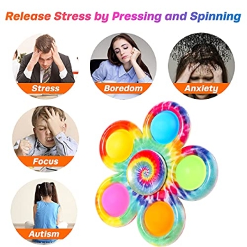 Fidget Spinner Bulk 4 Pack for Sensory Fun and Stress Relief
