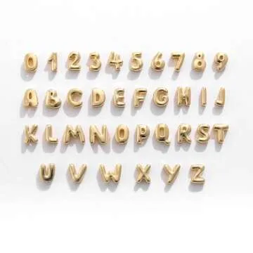SLOONG Custom Bubble Letter Bracelet Name Beads Initial Bracelet 18K Gold Plating Bracelet for Women...