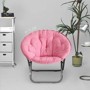 Urban Lifestyle Microsuede Saucer Chair for All Ages in Pink