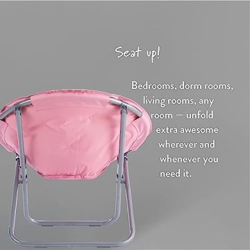 Urban Lifestyle Microsuede Saucer Chair for All Ages in Pink